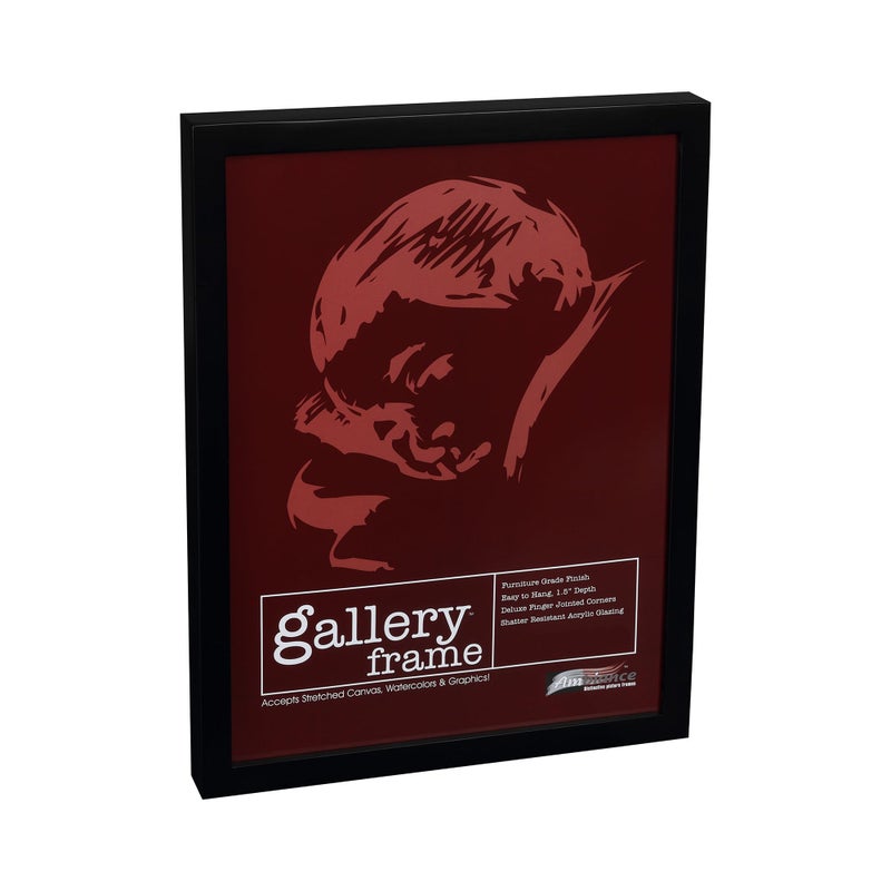 Ambiance Framing Ambiance Gallery Wood 1.5" Deep Picture Frames - 16x20" Black Wood Frame, Shatter-Resistant Acrylic Glazing & MDF Backing, Horizontal or Vertical Wall Display - Image 1